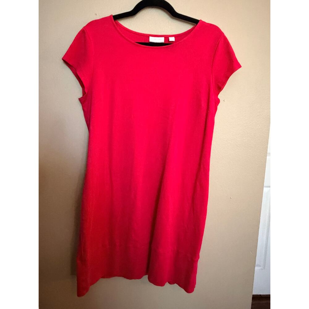 NEW YORK & COMPANY Mini Dress Large Magenta NWOT One Piece Cap Sleeve